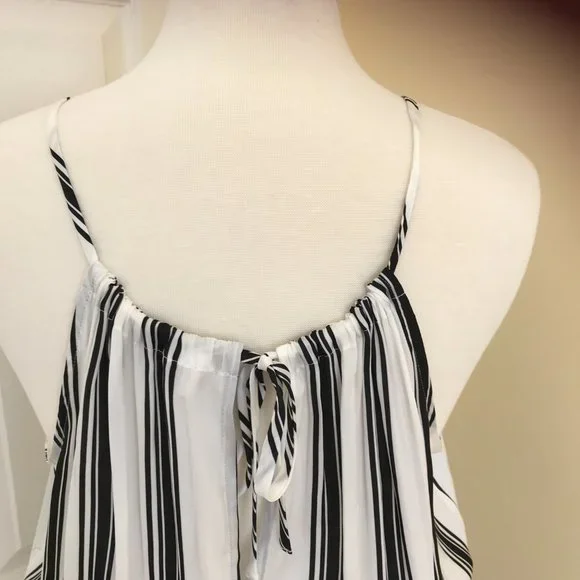 NWOT Loft Black & White Stripe Medium Tall Maxi Dress - Picture 6 of 11